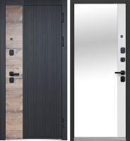 Luxor 2МДФ Дуб Вертикаль зеркало Велюр белый софт