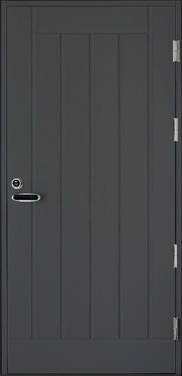 Входная финская дверь KASKI Classic Thermo UO1 глухая серая