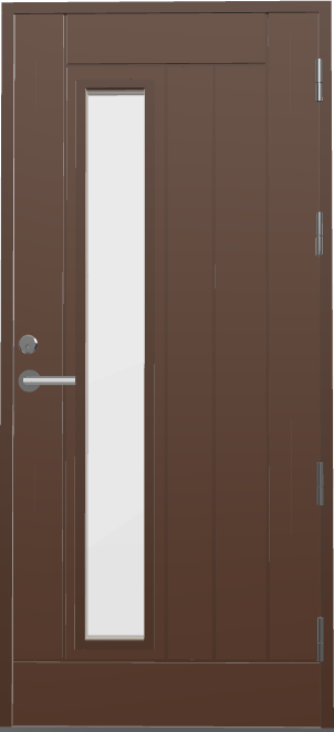 Входная финская дверь KASKI Classic Thermo UOL12 со стеклом коричневая Входная финская дверь KASKI Classic Thermo UOL12 со стеклом коричневая
