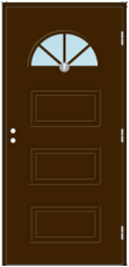 Входная финская дверь KASKI Home Duved со стеклом коричневая Входная финская дверь KASKI Home Duved со стеклом коричневая
