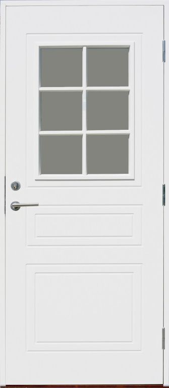 Входная финская дверь KASKI Home Vemdalen со стеклом белая