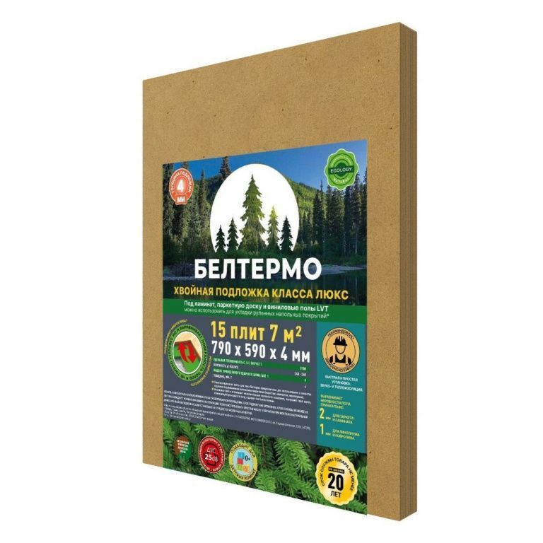 Подложка хвойная BELTERMO Underfloor 4 мм