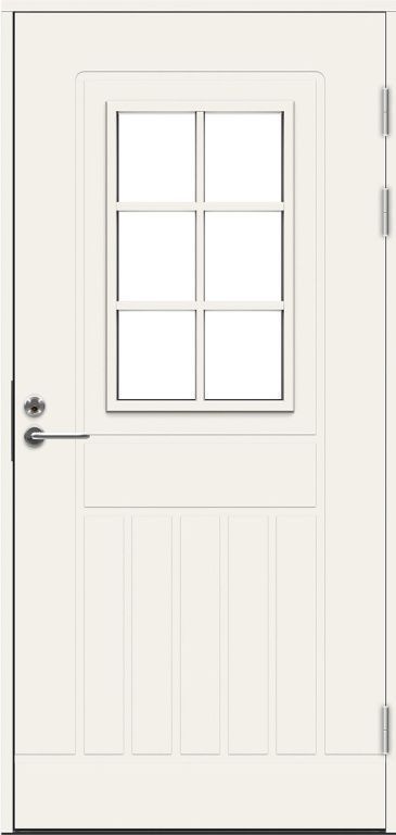 Входная финская дверь JELD-WEN F1848 W71 со стеклом белая