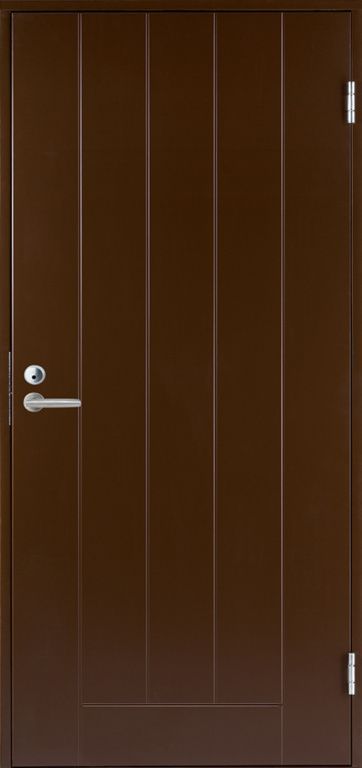 Дверь входная финская (аналог) FD0010 темно-коричневая c замком LC200