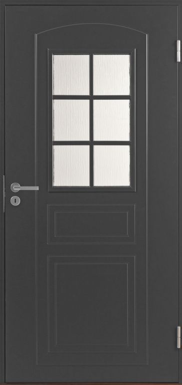 Входная финская дверь JELD-WEN Basic 020 со стеклом темно-серая Входная финская дверь JELD-WEN Basic 020 со стеклом темно-серая