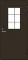 Входная финская дверь JELD-WEN F1848 W71 со стеклом коричневая