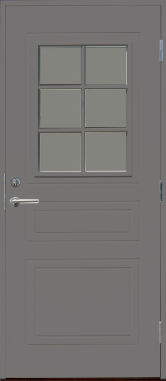 Входная финская дверь KASKI Home Vemdalen со стеклом серая Входная финская дверь KASKI Home Vemdalen со стеклом серая