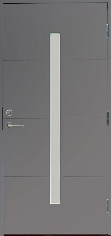 Входная финская дверь KASKI Home Are со стеклом серая