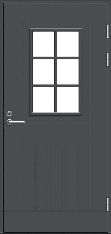Входная финская дверь JELD-WEN F1848 W71 со стеклом темно-серая