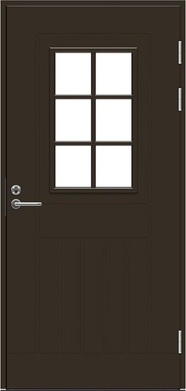 Входная финская дверь JELD-WEN F1848 W71 со стеклом коричневая