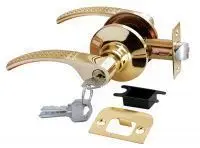 Дверная ручка-кноба Rucetti HK-04 L SG/GP матовое золото/золото