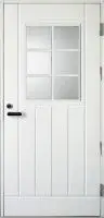 Входная финская дверь KASKI Home UOL1 со стеклом белая