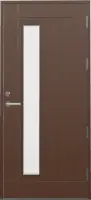 Входная финская дверь KASKI Classic Thermo UOL12 со стеклом коричневая