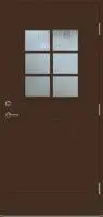 Входная теплая дверь VILJANDI ED62 Gracia 6R со стеклом коричневая