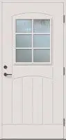 Входная теплая дверь VILJANDI ED62 Gracia 6R со стеклом белая