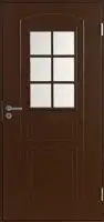 Входная финская дверь JELD-WEN Basic 020 со стеклом коричневая