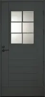 Входная финская дверь KASKI Classic Thermo UOL13 со стеклом серая