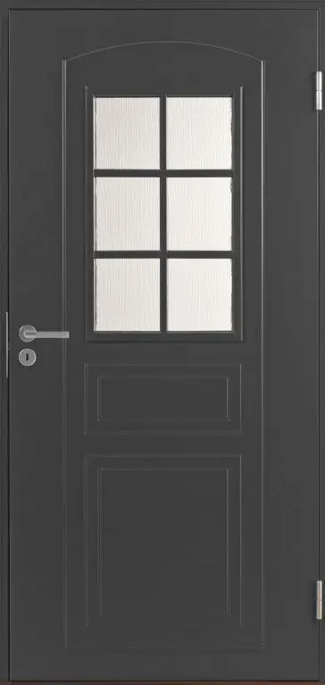 Входная финская дверь JELD-WEN Basic 020 со стеклом темно-серая