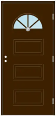 Входная финская дверь KASKI Home Duved со стеклом коричневая Входная финская дверь KASKI Home Duved со стеклом коричневая