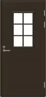Входная финская дверь JELD-WEN F1848 W71 со стеклом коричневая