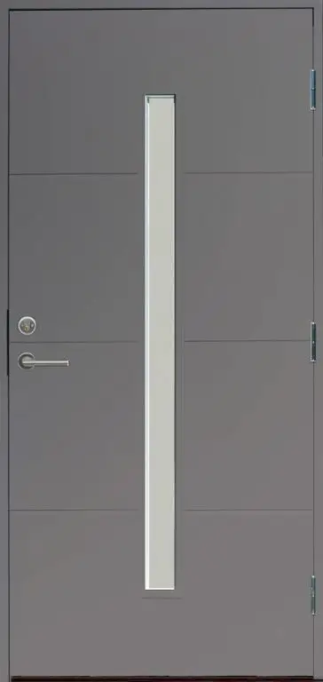 Входная финская дверь KASKI Home Are со стеклом серая Входная финская дверь KASKI Home Are со стеклом серая