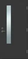 Входная теплая дверь VILJANDI ED62 Cecilia со стеклом серая
