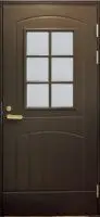 Входная финская дверь JELD-WEN F2000 W71 со стеклом коричневая