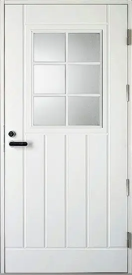 Входная финская дверь KASKI Classic Thermo UOL1 со стеклом белая Входная финская дверь KASKI Classic Thermo UOL1 со стеклом белая