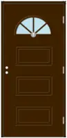 Входная финская дверь KASKI Home Duved со стеклом коричневая
