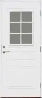 Входная финская дверь KASKI Home Vemdalen со стеклом белая