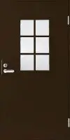 Входная финская дверь JELD-WEN Basic 015 со стеклом коричневая